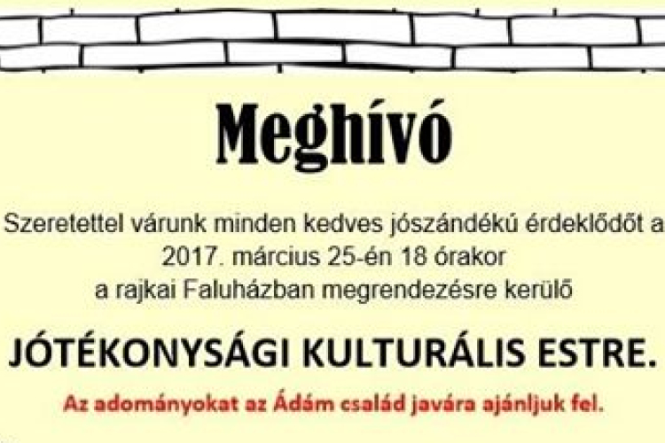 Jótékonysági est Rajkán