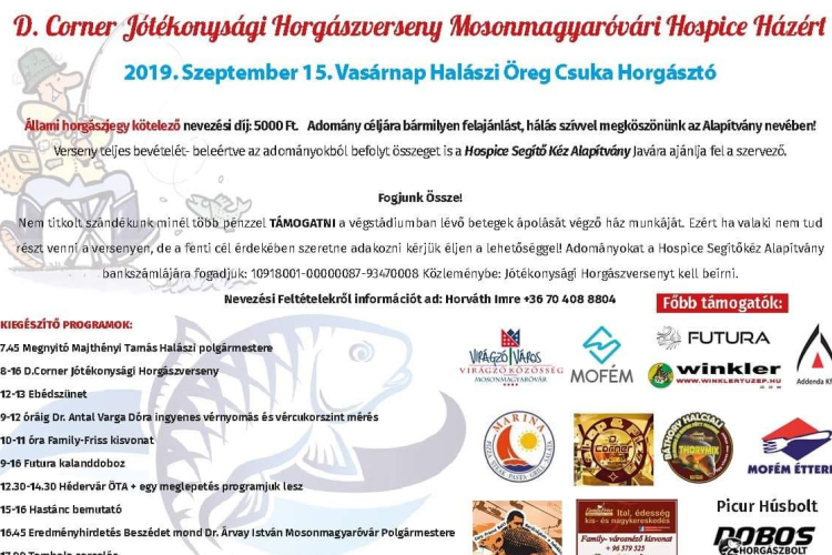 Jótékonysági horgászverseny a mosonmagyaróvári Hospice házért