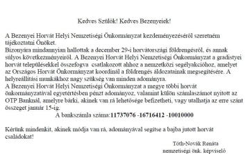 Bezenye is csatlakozik a nemzetközi gyűjtéshez