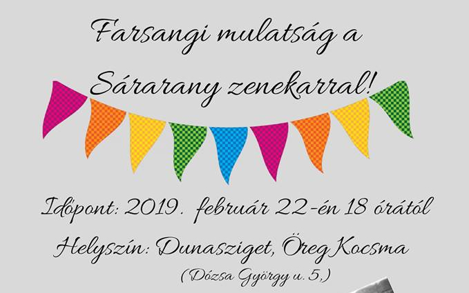 Farsangi mulatság pénteken Dunaszigeten!