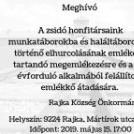 Emlékkő átadása Rajkán