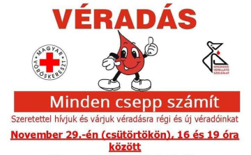 Véradásra van lehetőség a Vámosszabadi tagiskolában 