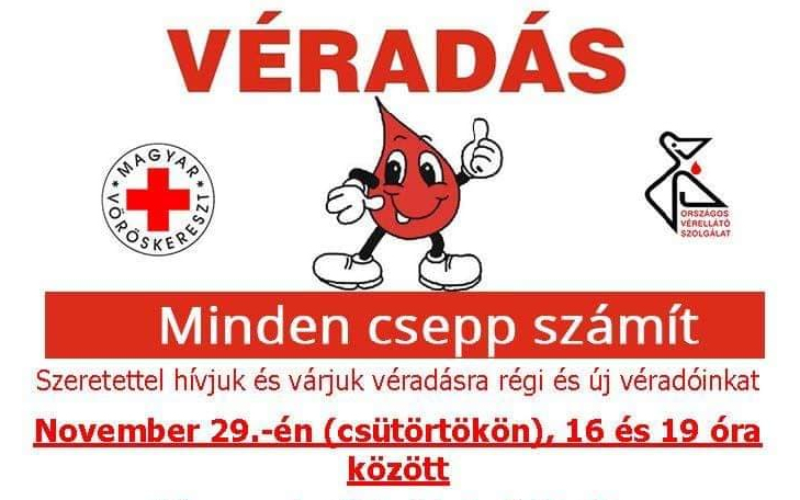 Véradásra van lehetőség a Vámosszabadi tagiskolában 