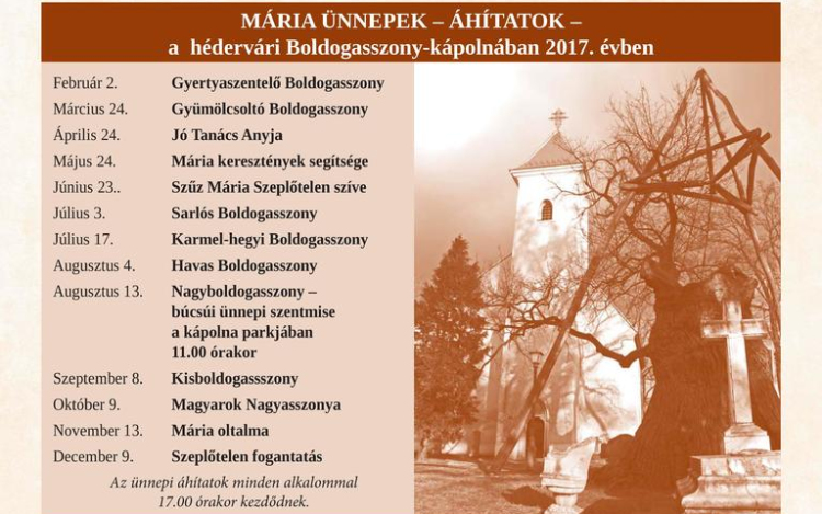 Hédervár is közzétette 2017. évi programjait
