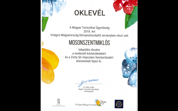 Elismerésben részesült Mosonszentmiklós 
