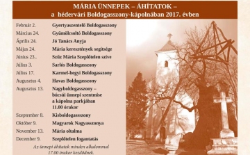 Hédervár is közzétette 2017. évi programjait