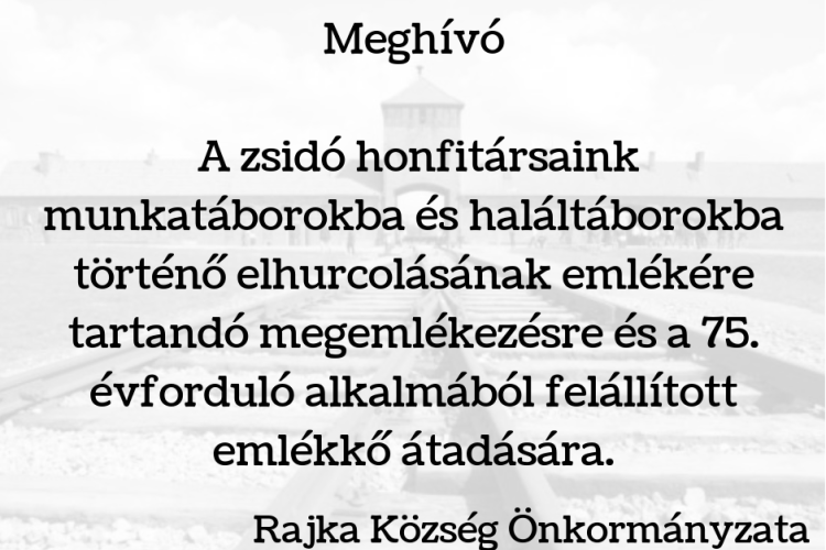 Emlékkő átadása Rajkán